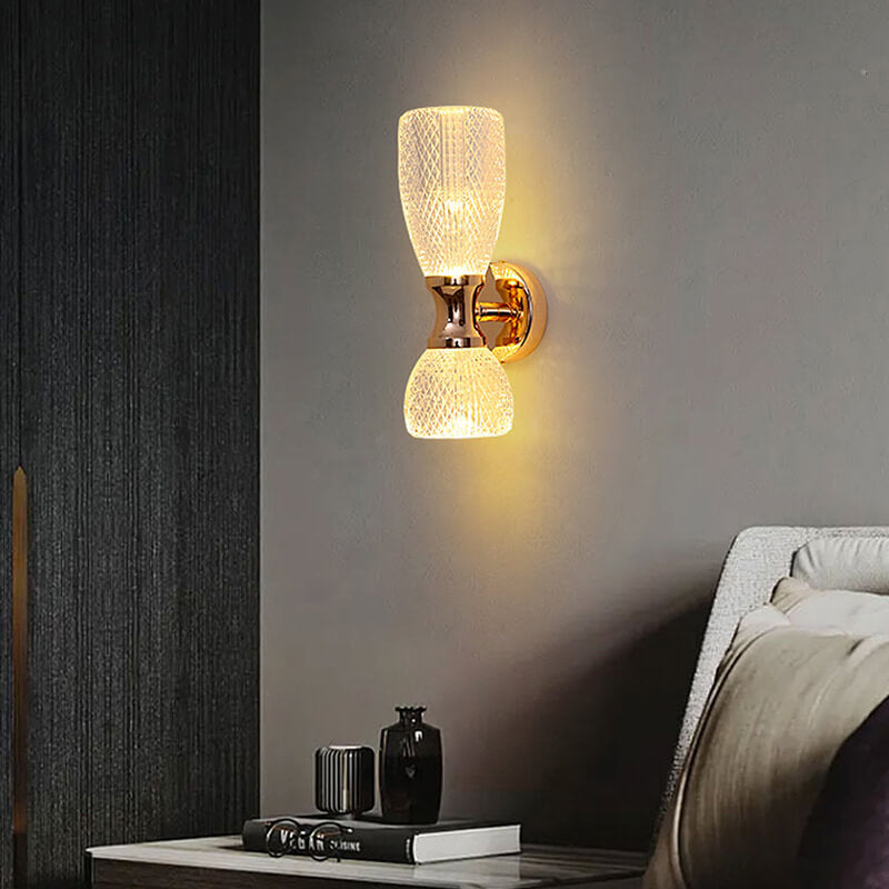 Column Acrylic Hardware Living 2-Light Wall Lamp