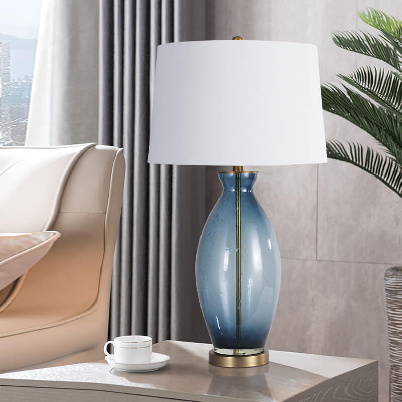 Round Vase Hardware Glass Table Lamp