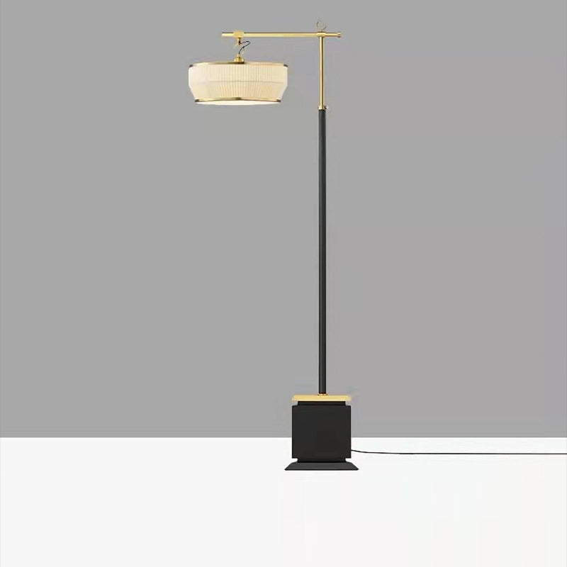 Fabric Pleated Lantern Hardware Floor Lamp