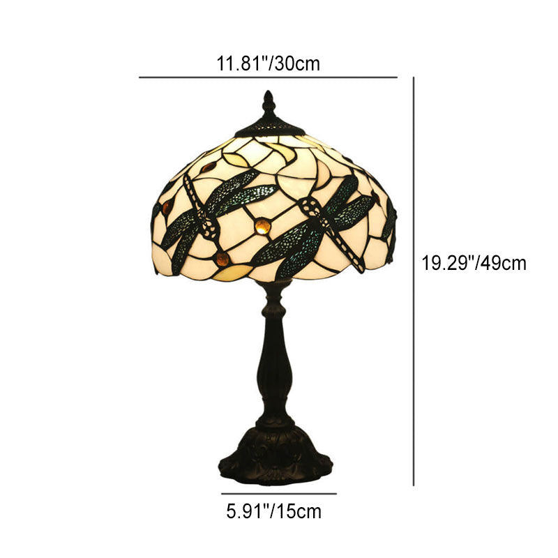 Resin Animal Dragonfly Stained Table Lamp