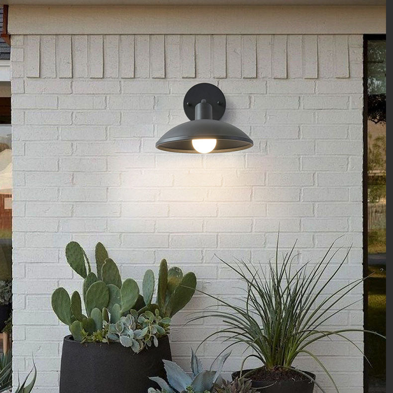 Round Iron Patio Outdoor Light