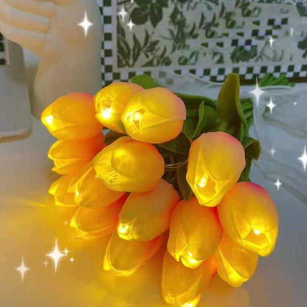 Tiffany-Style Tulip Flower Decoration Table Lamp