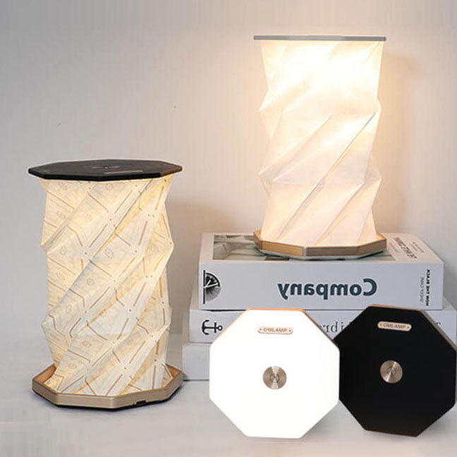Rotating Foldable Wooden Touch Table Lamp