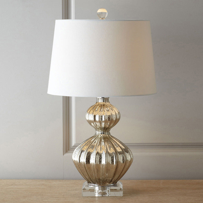 Glass Fiberflex Fabric Cylinder Table Lamp