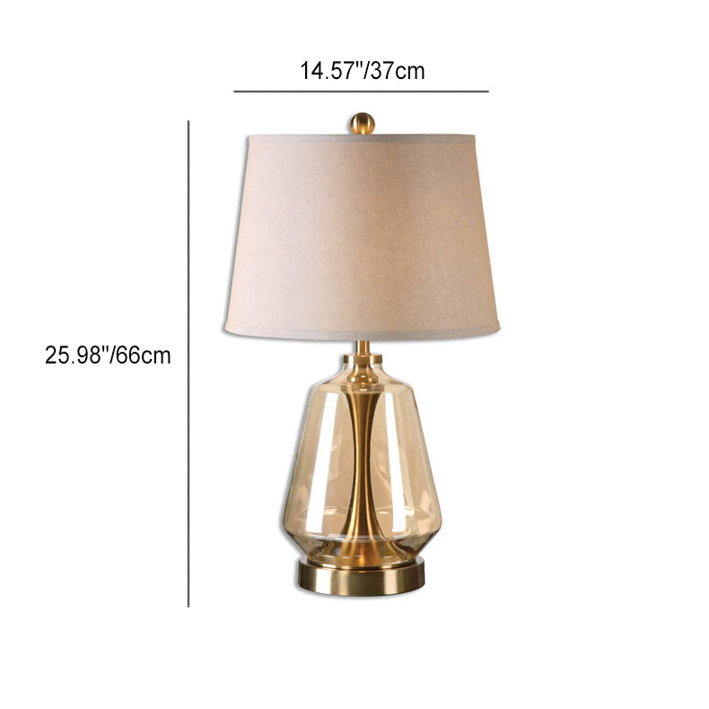 Vase Glass Fabric Table Lamp