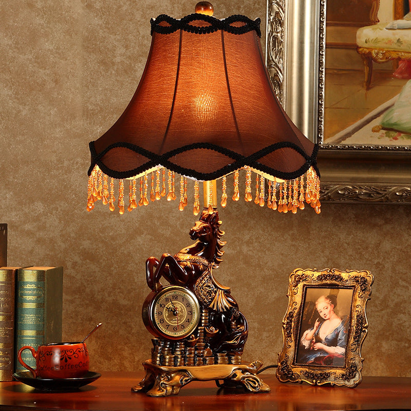 Horse Round Trapezoidal Resin Table Lamp