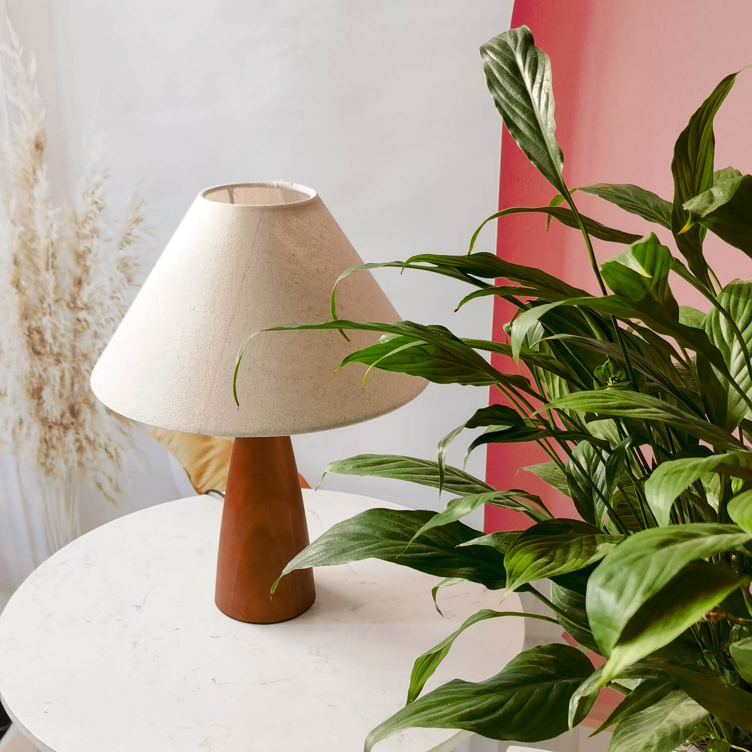 Mushroom Solid Wood PVC Table Lamp