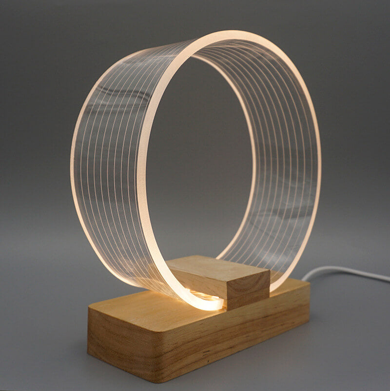 High Translucent Acrylic Circle Table Lamp