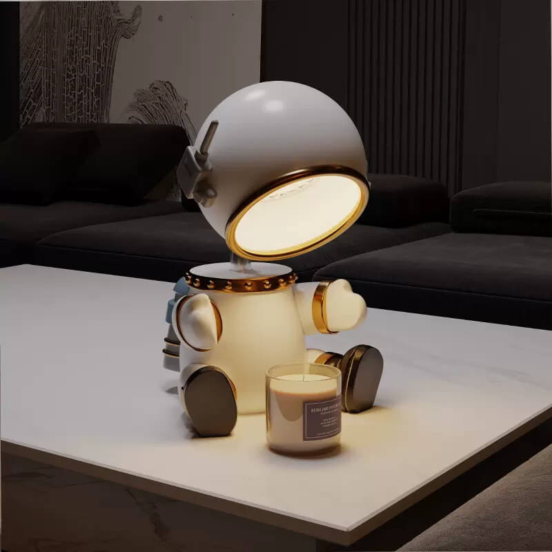 Cartoon Resin Robot Timing Table Lamp