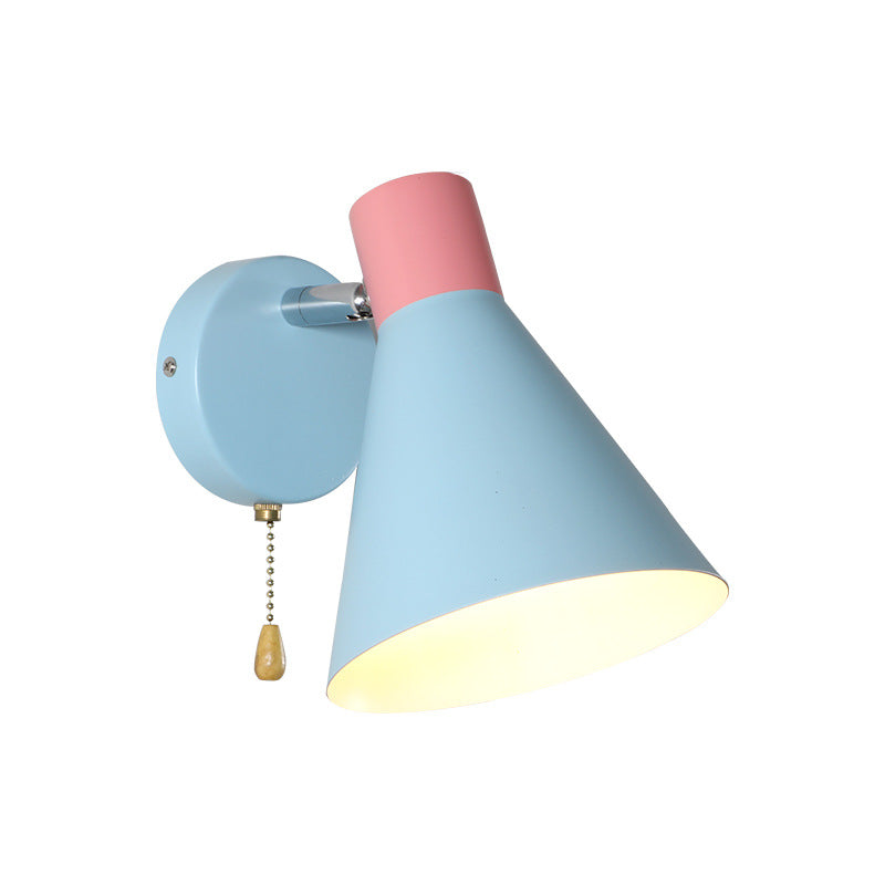 Blue Cone Reading Wall Lamp