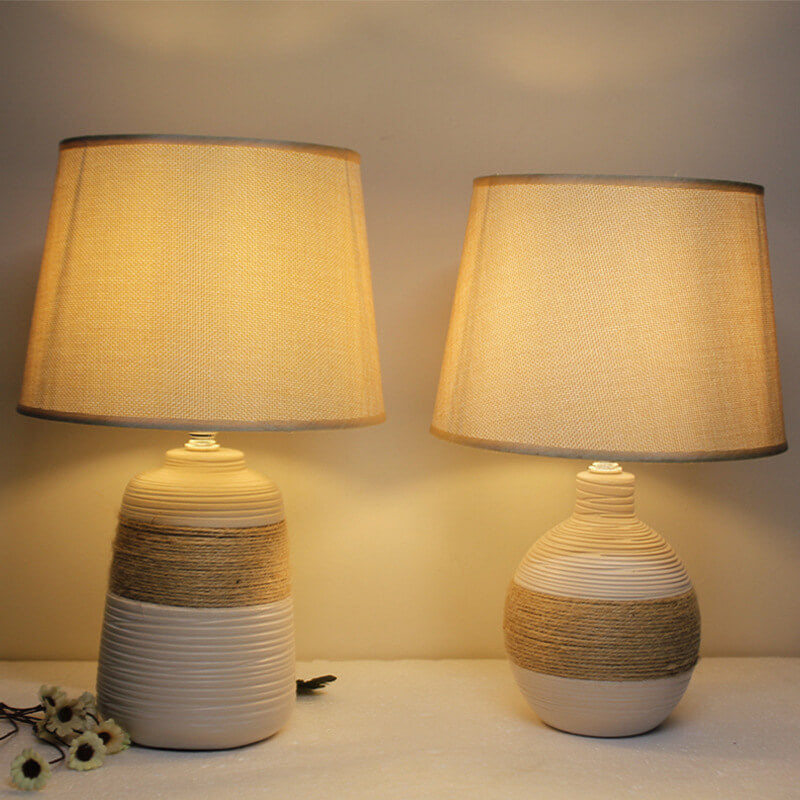 Fabric Ceramic Jar Table Lamp