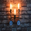 Iron Pipe Water Meter 3-Light Wall Lamp