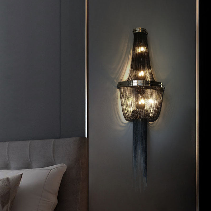 Aluminum Iron Tassel Sprocket 4-Light Wall Lamp
