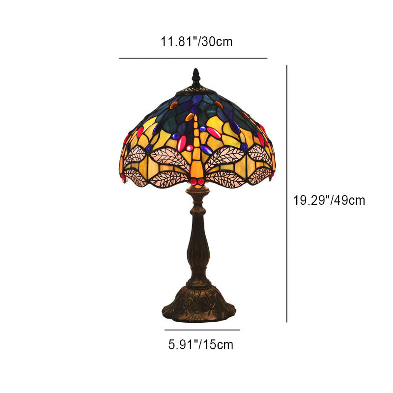 Stained Glass Dragonfly Living Table Lamp