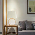 Square Round Stone Iron Table Lamp