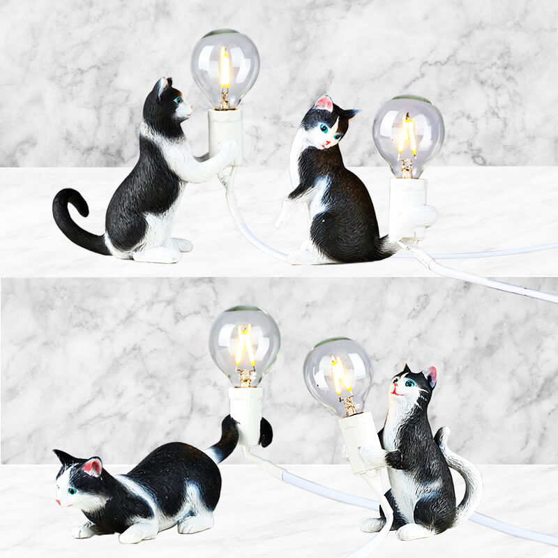 Resin Kitten Decor Mini Table Lamp