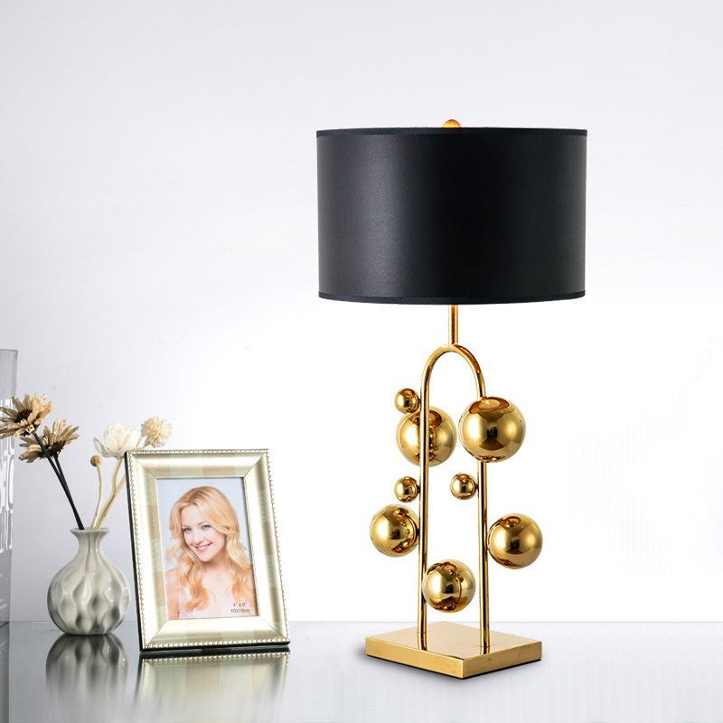Fabric Round Iron Globe Table Lamp