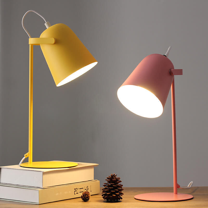 Macaron Color Iron Bucket Table Lamp