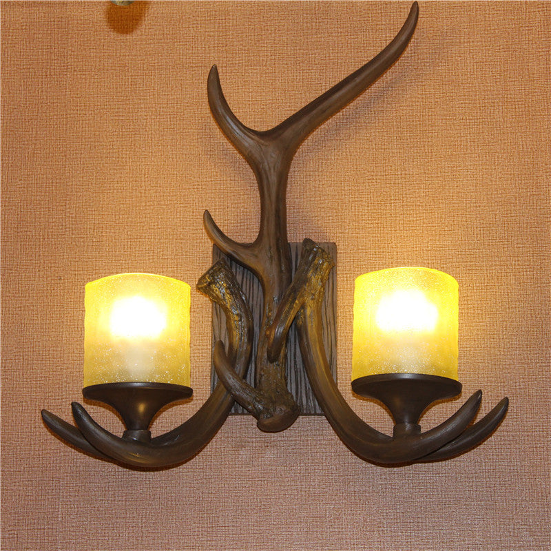 Resin Iron Antler 1/2 Wall Lamp