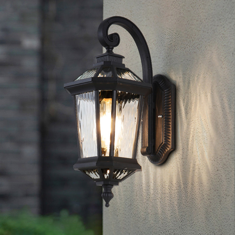 Aluminum Glass Octagon Cylinder Outdoor Light