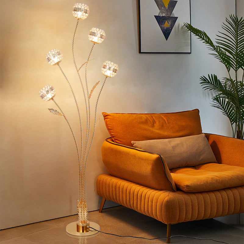 Modern Luxury Leaf Flower 5-Light Floor Lamp