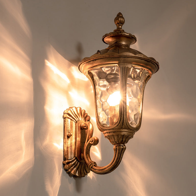 Castle Shaped Aluminum Glass Outdoor Light