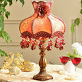 Ornate Fabric Rose Flower Table Lamp