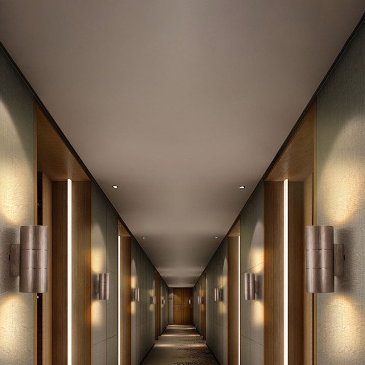 Cylindrical Brushed Aluminum Wall Lamp