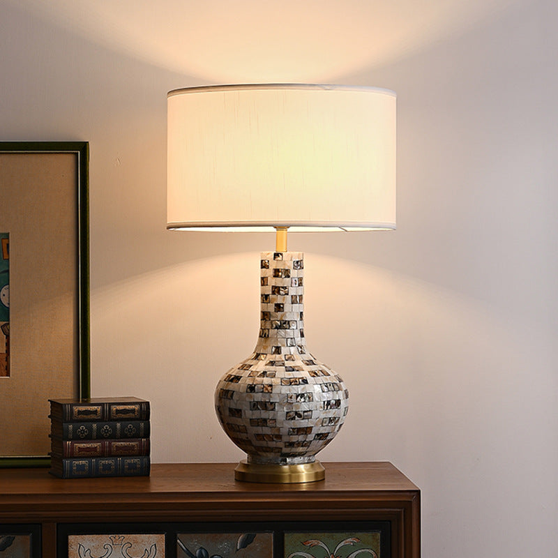 Canvas Shell Decor Vase Table Lamp