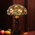 Peach Stained Glass Dome 3-Light Table Lamp