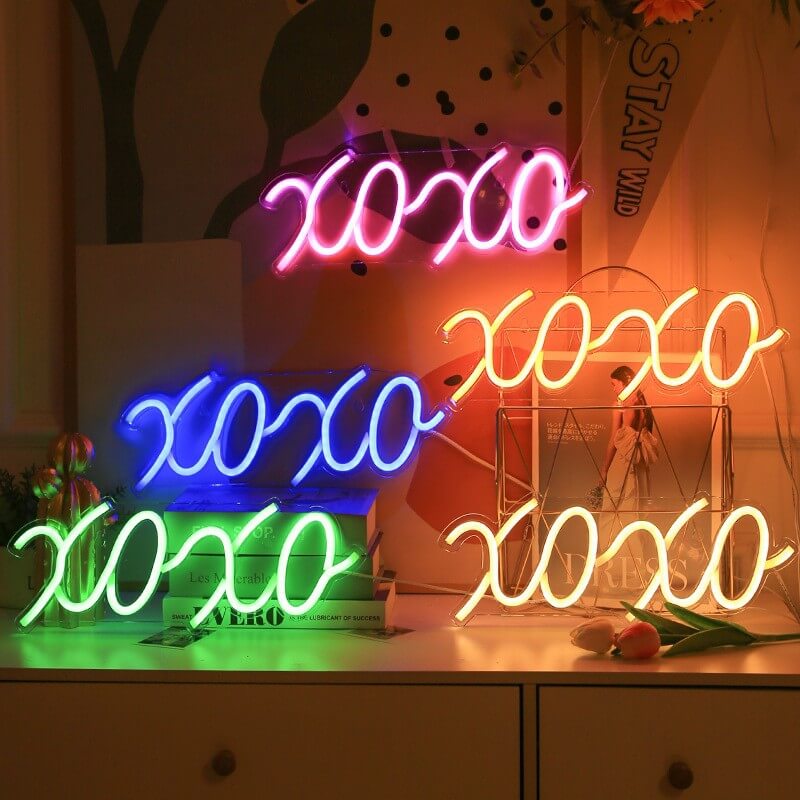Letters Colorful Transparent Back Table Lamp
