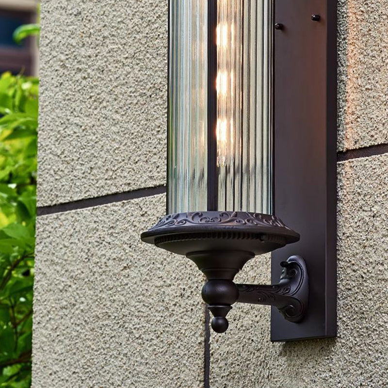 Aluminum Glass Cylinder Garden Outdoor Light