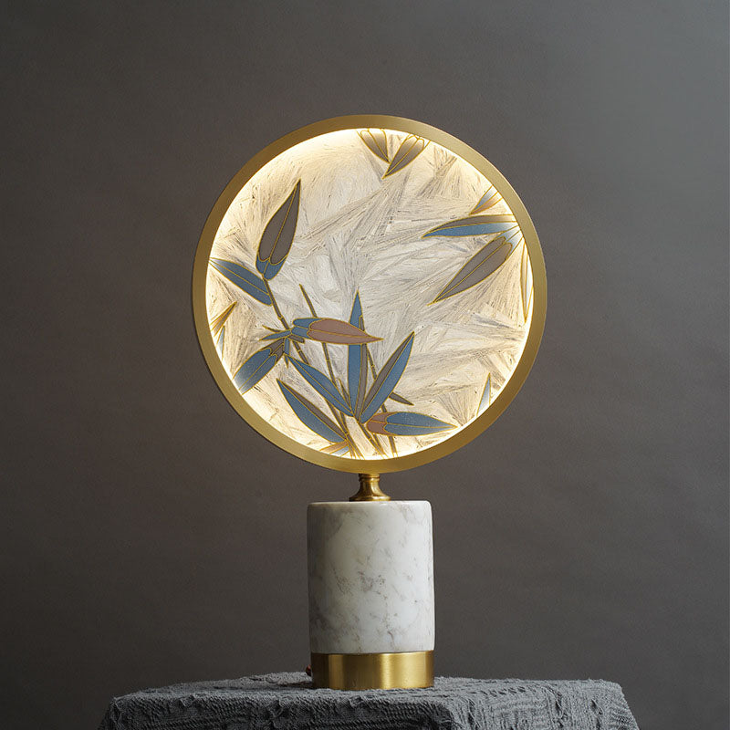 Hand Painted Enamel Round Table Lamp