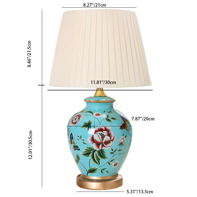Bird Vase Ceramic Fabric Table Lamp
