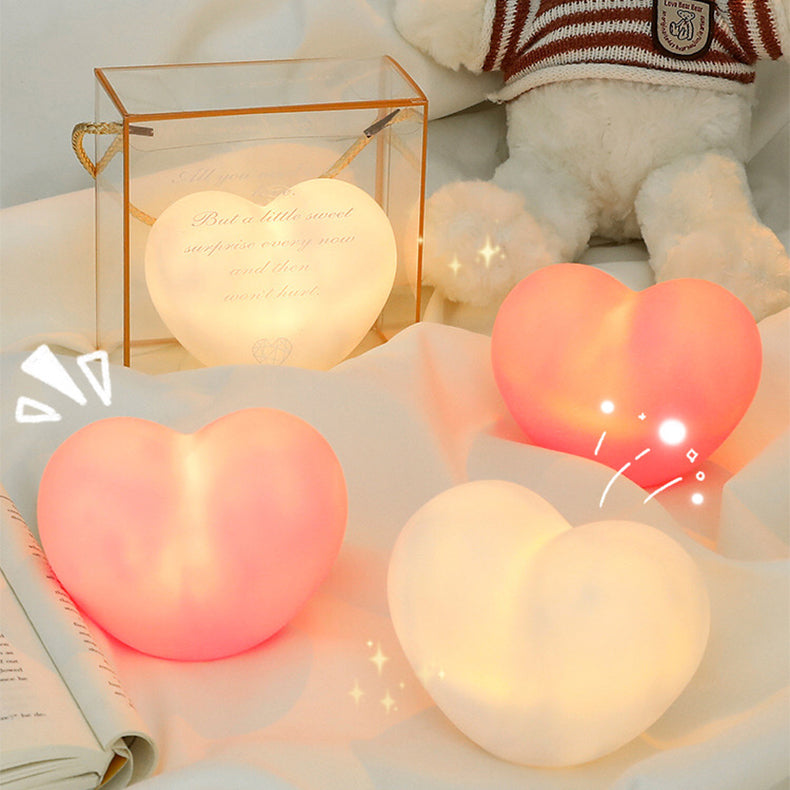 Rubber Coating Heart Night Table Lamp