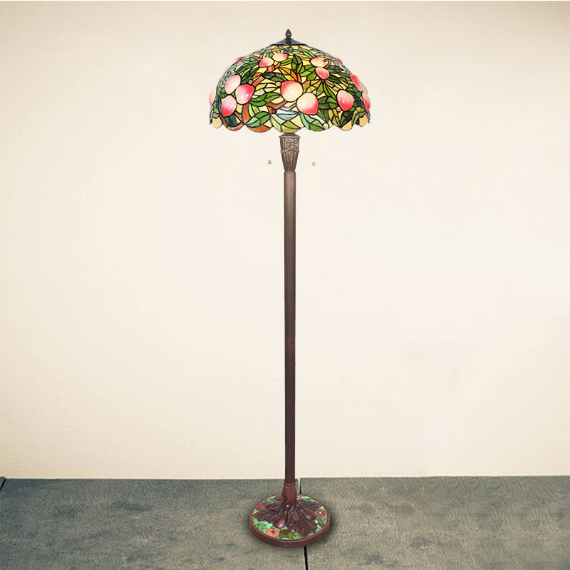 Stained Glass Fairy Peach 3-Light Floor Lamp