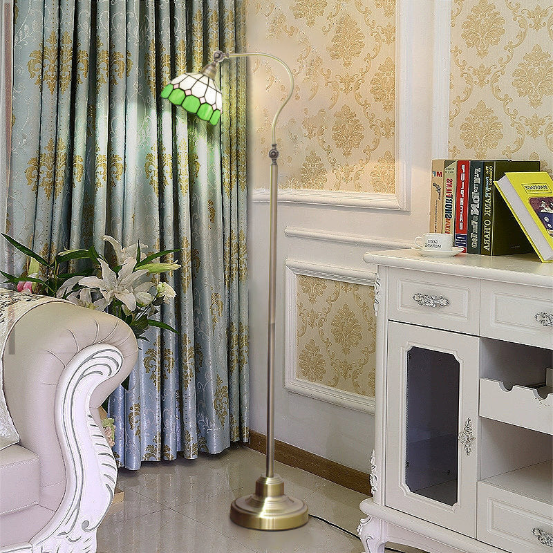 Bowl Round Checkerboard Glass Floor Lamp