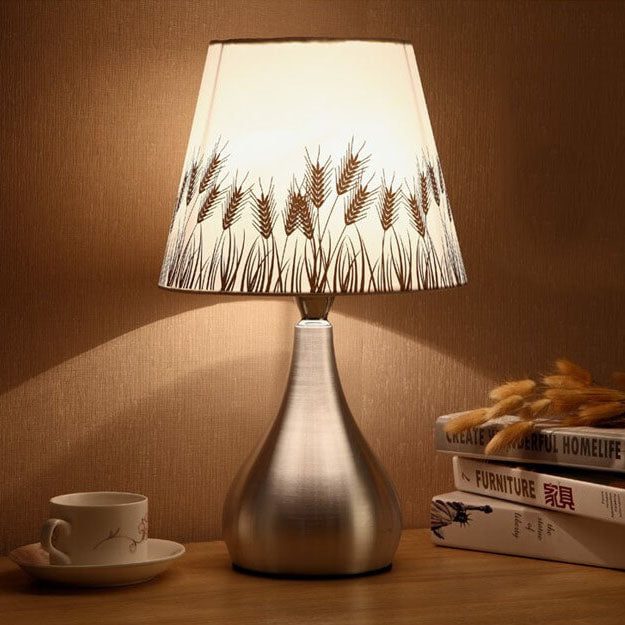 Personality Fabric Aluminium Cylindrical Table Lamp