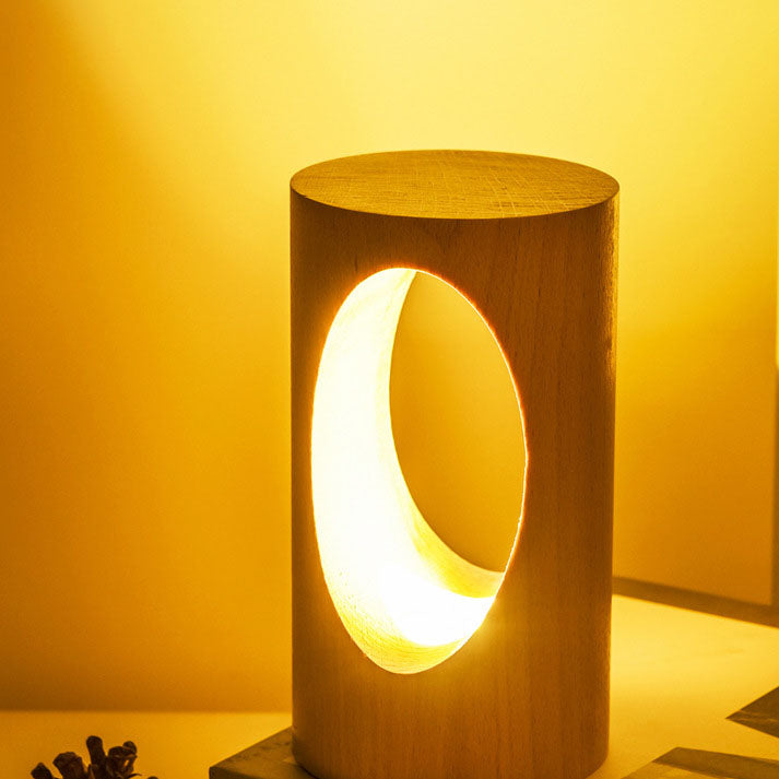 Solid Wood Rectangular Column Table Lamp