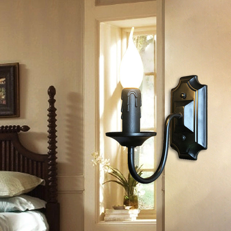 Iron Candlestick Holder Hallway Wall Lamp