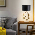Fabric Round Iron Globe Table Lamp