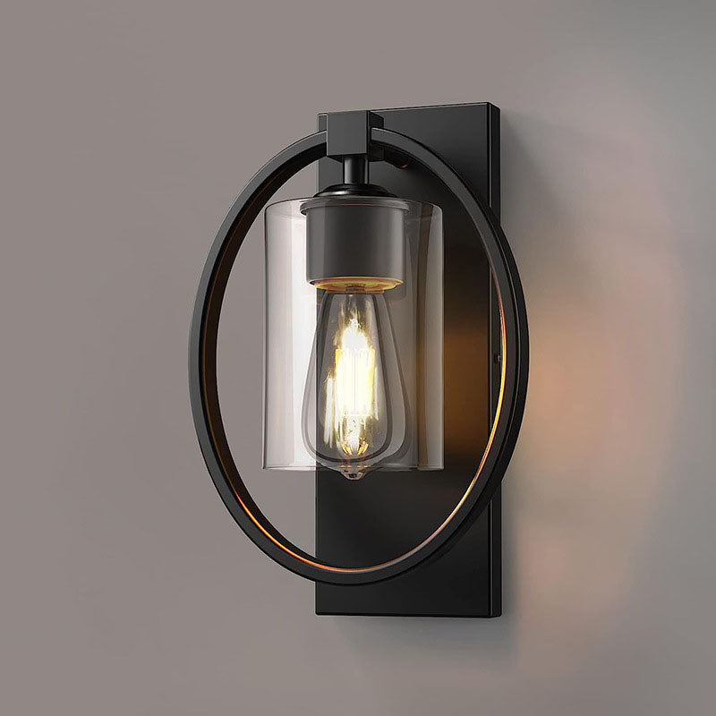 Iron Circle Ring Glass Wall Lamp