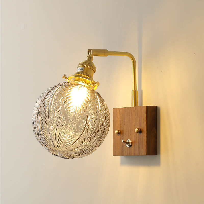 Textured Glass Round Ball Wall Lamp