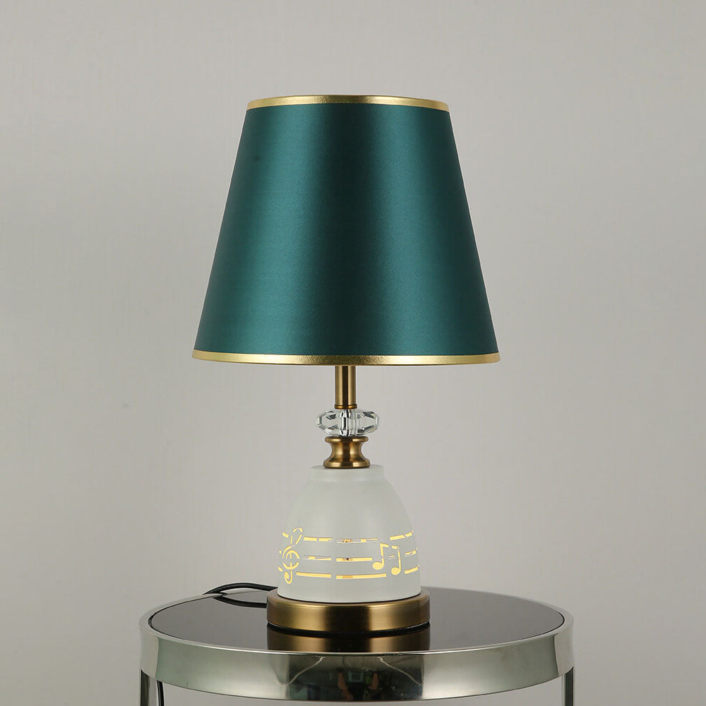 Solid Color Hardware Fabric Table Lamp