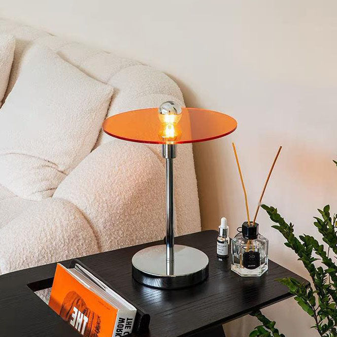 Acrylic Round Sheet Iron Table Lamp