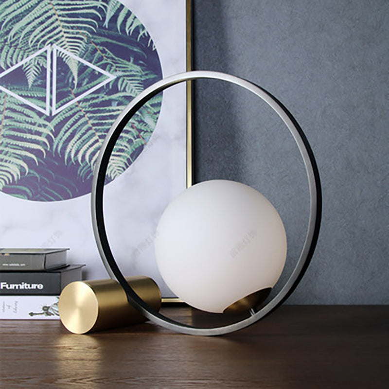 Circle Orb Copper Glass Table Lamp