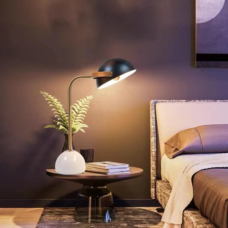 Marble Half Round Table Lamp