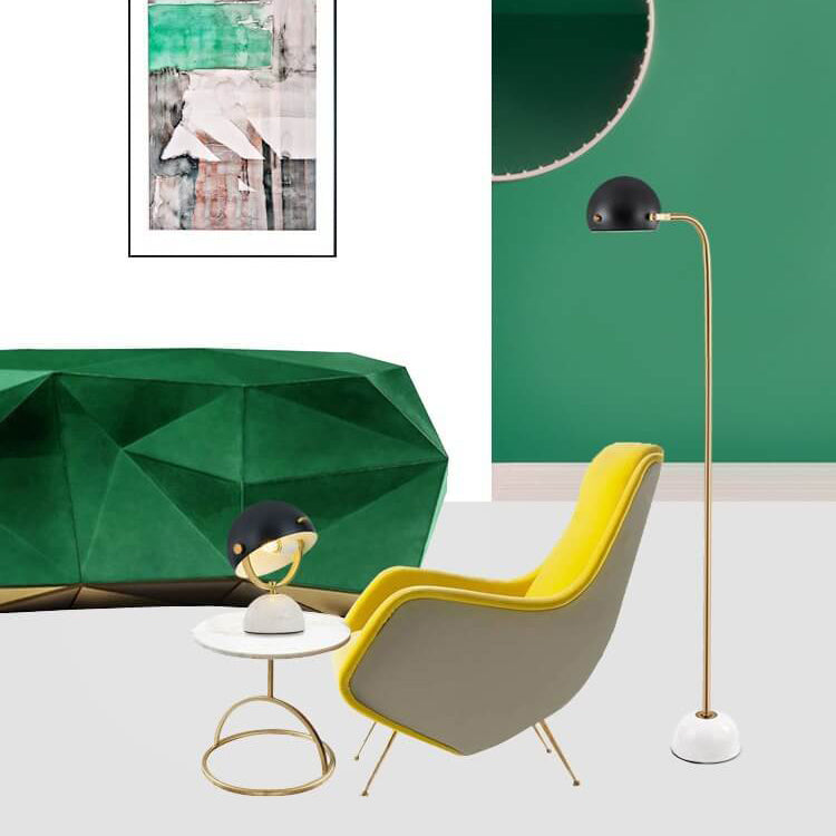 Spherical Metal Marble Angle Floor Lamp