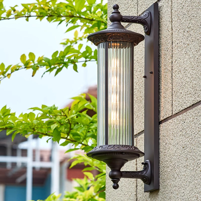 Aluminum Glass Cylinder Garden Outdoor Light