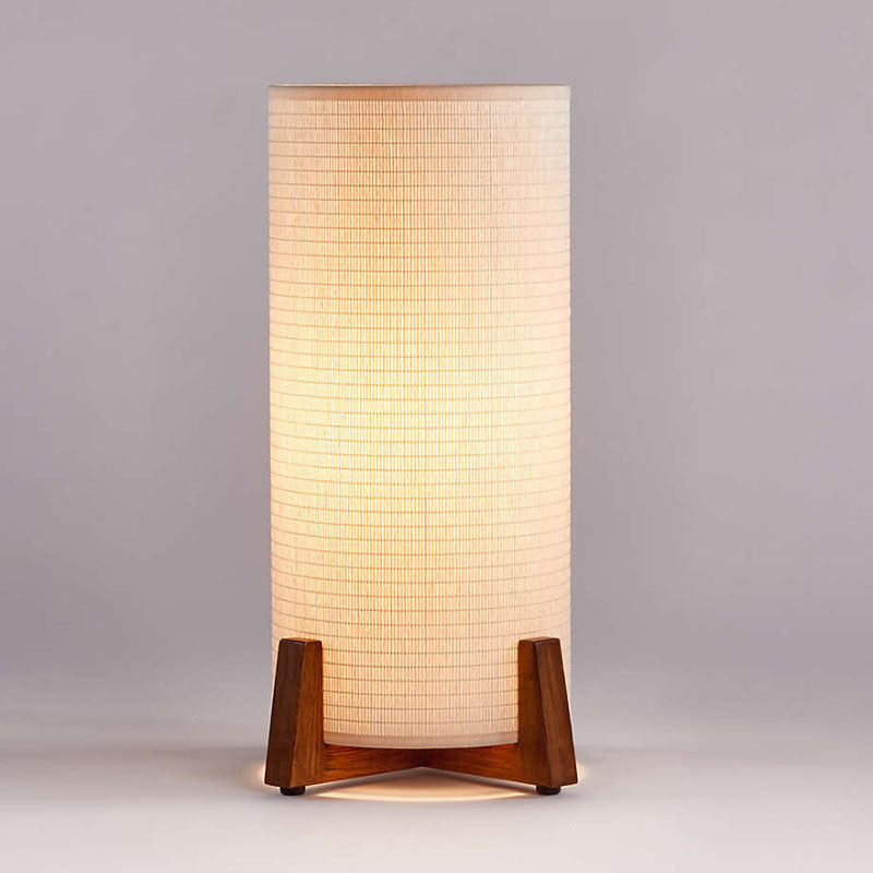 Cylinder Wooden Fabric Bedroom Table Lamp